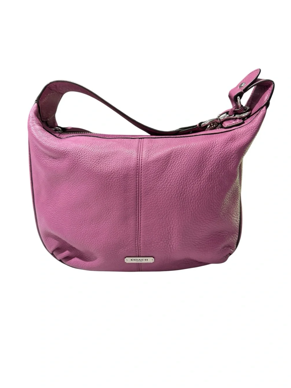 COACH Avery Hobo Purple Bag Pebbled Leather Silver Hardware F23960